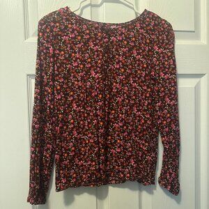 Girls Old Navy Floral Long Sleeve Top Size XL 14/16